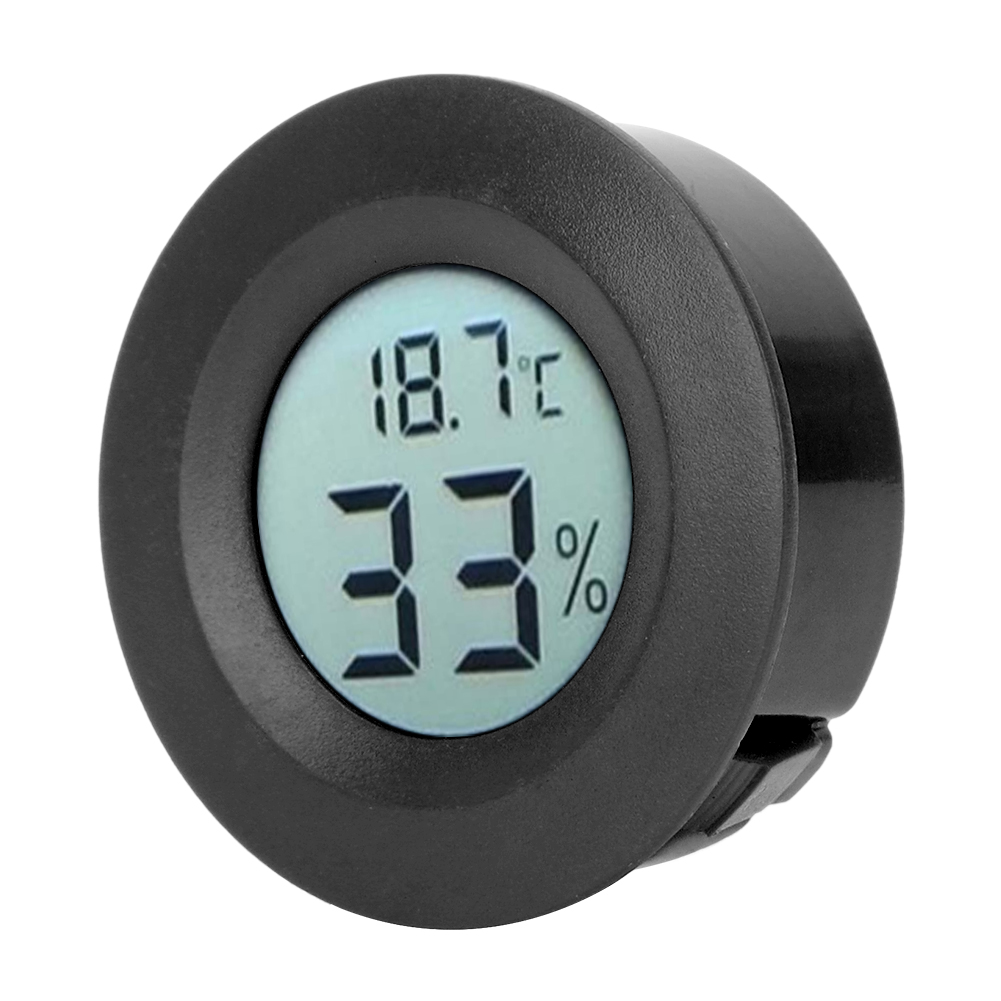 Kompaktes, Integriertes Lcd-digitalthermometer Für Luftfeuchtigkeit Und Temperatur In Innenräumen, Schwarz