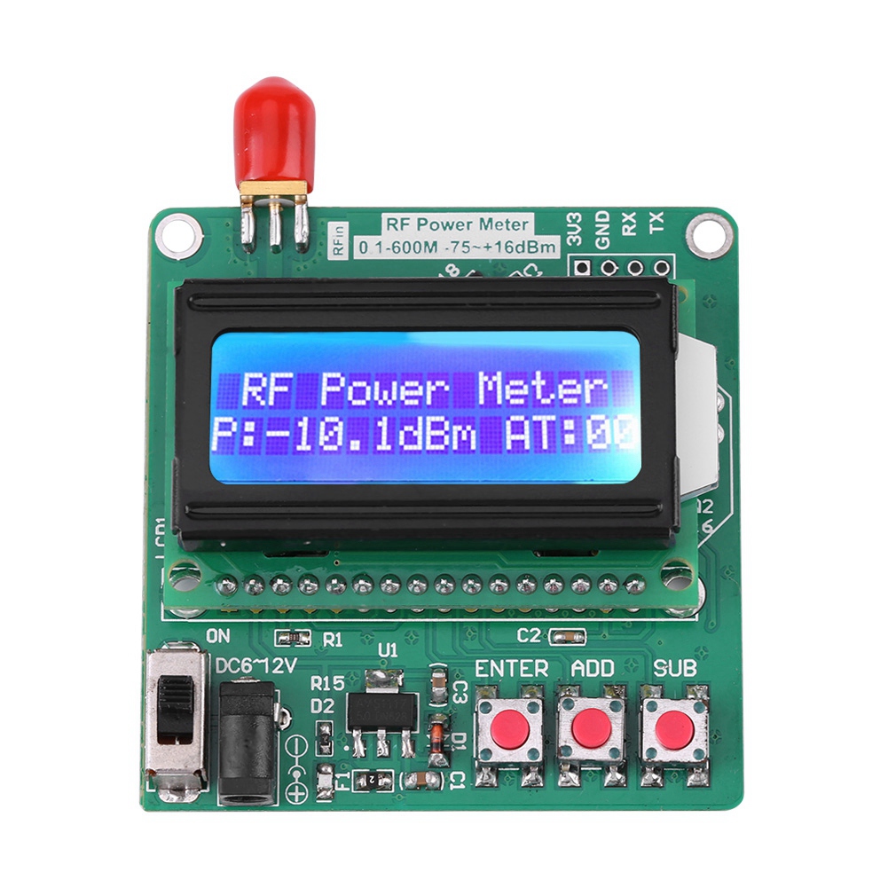 Digitales Lcd-hf-leistungsmessgerät -7516 Dbm 1-600mhz Hochfrequenz-dämpfungsmessung