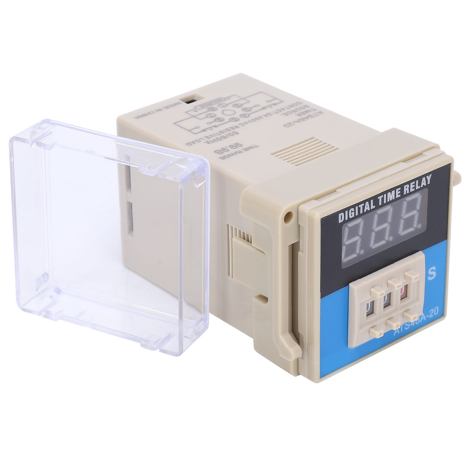 Ats48a-20 Einstellbares 12v Dc Digitales Led-zeitverzögerungsrelais, Zyklische Zeitsteuerung, Industrielle Steuerungskomponente