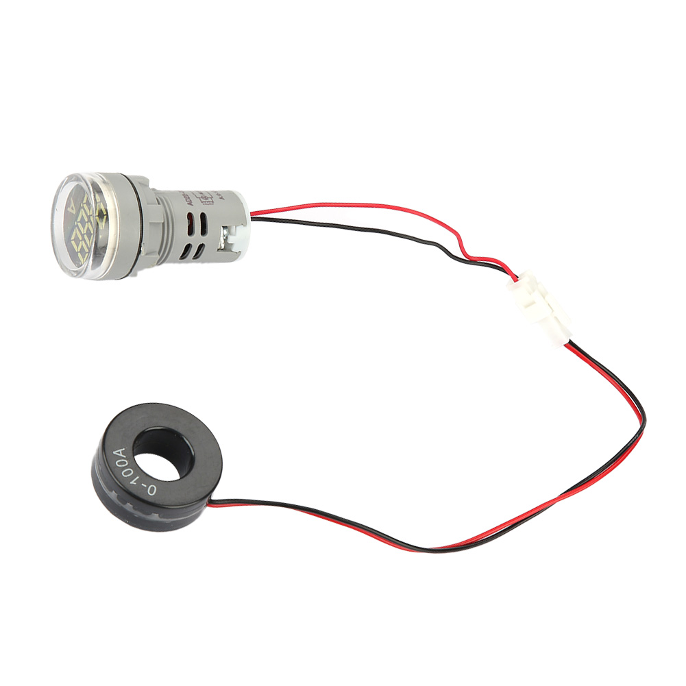 Digitales Wechselstrom-amperemeter 0–100 A, Helle Runde Led-anzeige, Weiße Signallampe, 85 X 85 Mm