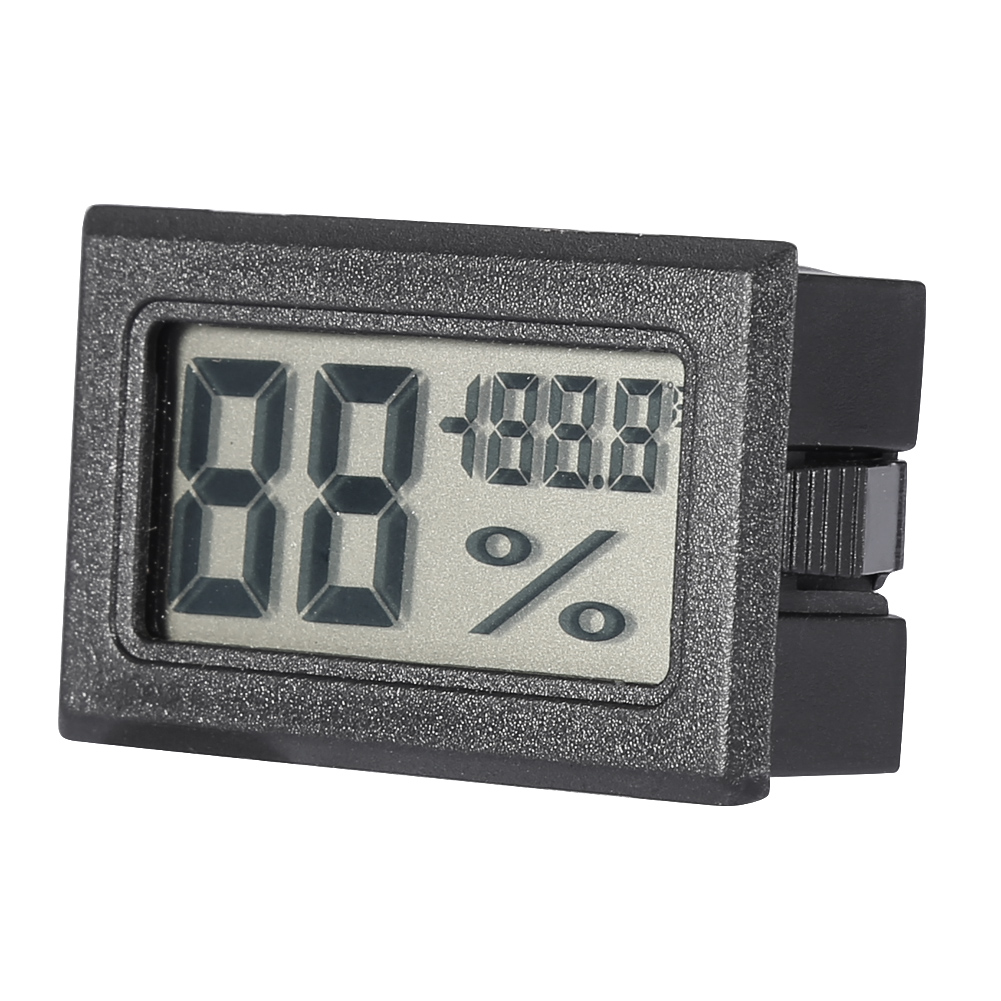 Digitales Lcd-thermometer Für Den Innenbereich Mit Hygrometer Und Feuchtigkeitsmesser Für Zuhause, Büro Und Gewächshaus (schwarz)