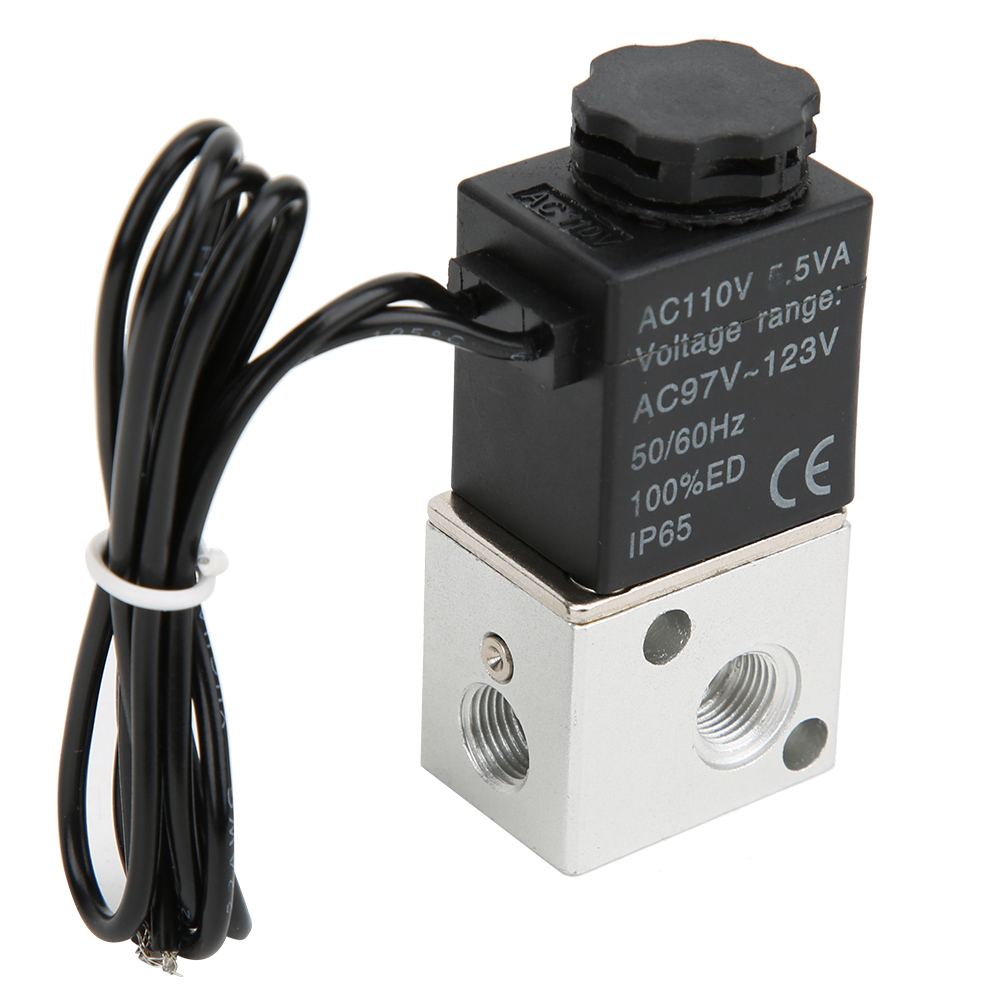 Direktwirkendes 2/3-wege-magnetventil Für Wasser, Luft Und Öl, Gehäuse Aus Aluminiumlegierung, G1/8-anschluss (ac 110v)
