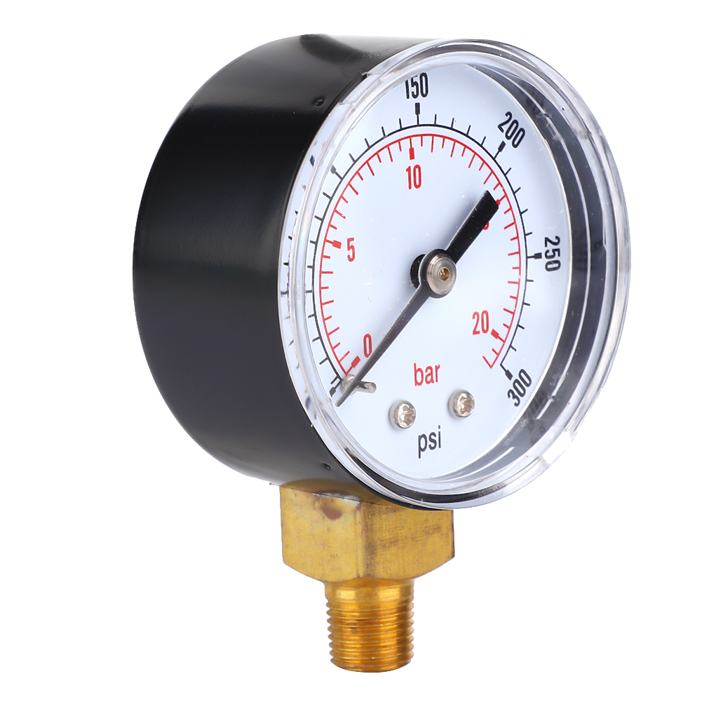 50-mm-manometer, 1/8-bspt-bodenanschluss, Für Luft, Wasser, Öl, Gas (0-300 Psi, 0-20 Bar)