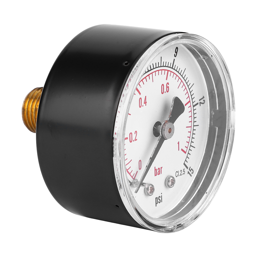 50-mm-manometer, 1/4-bspt-anschluss Hinten, Für Luft, Wasser, Öl, Gas (0-15 Psi / 0-1 Bar)