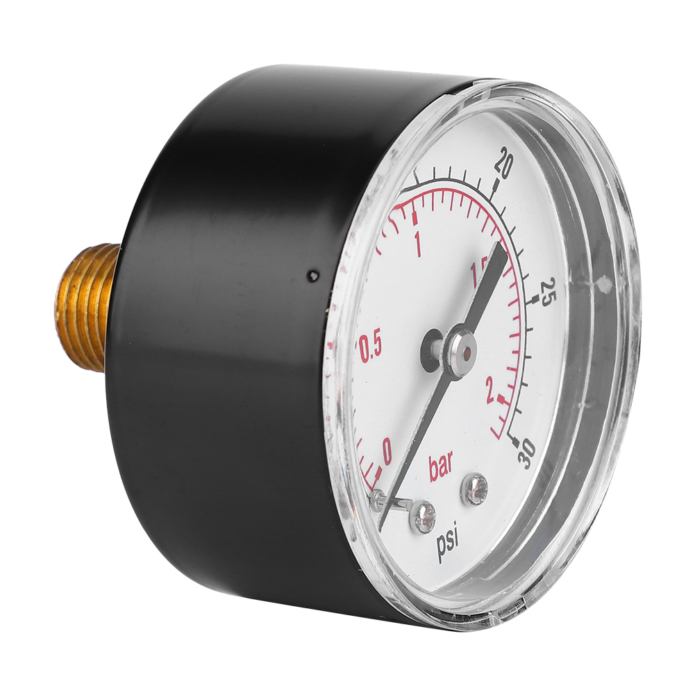 50-mm-manometer, 1/4-bspt-anschluss, Rückseitiger Anschluss, Luft, Wasser, Öl, Gas (0–30 Psi 0–2 Bar)