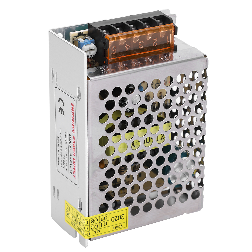 12v 5a 60w Led-schaltnetzteil, Aluminium-dc-adapter Für Led-streifen, 3d-drucker, Monitore, S6012, Ac-eingang 100-240v