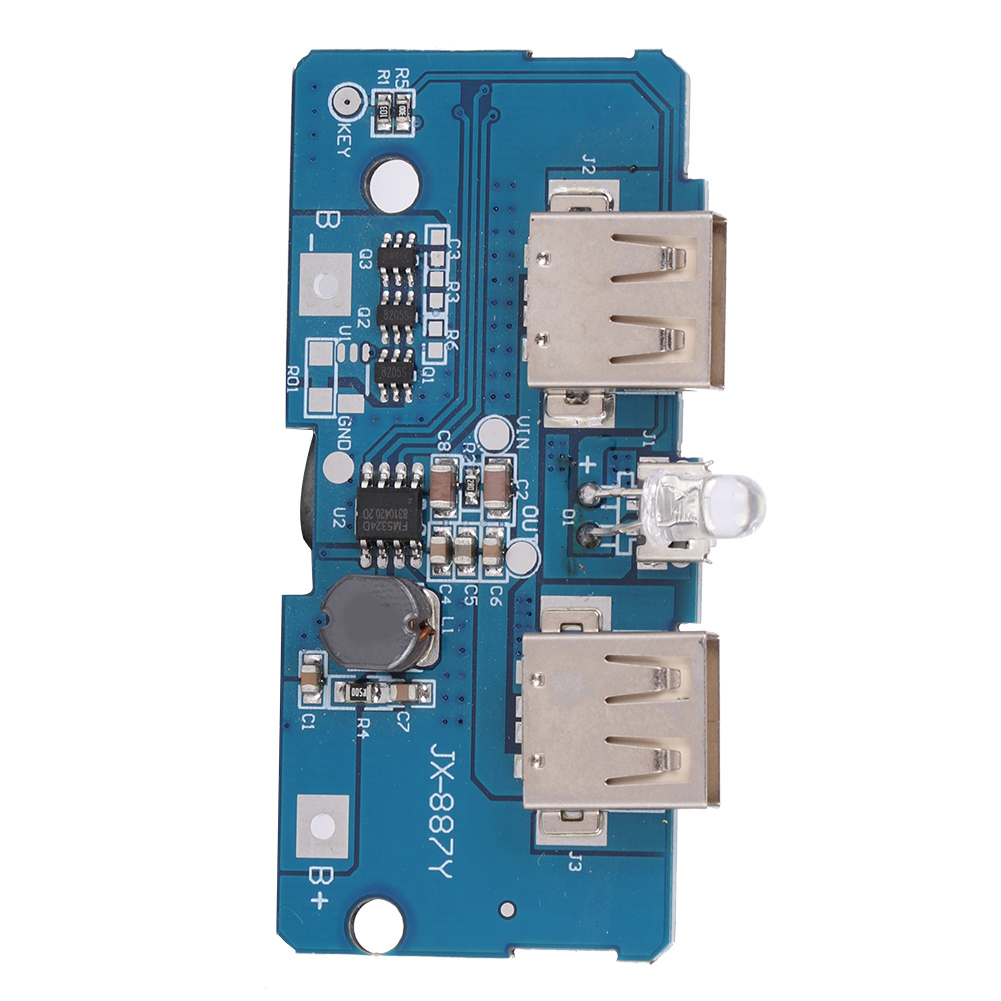 2er-pack 3,7 V Auf 5 V 2 A Dual-usb-port-aufwärtswandler Mit Led-anzeige Für 18650 Lithium-batterien