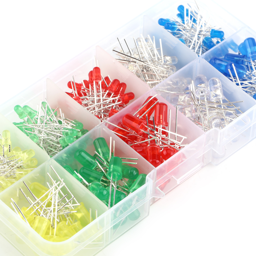 Packung Mit 300 Leds, 3 Mm Und 5 Mm, Weiße, Gelbe, Rote, Blaue Und Grüne Dioden, Sortiment Für Elektronikprojekte