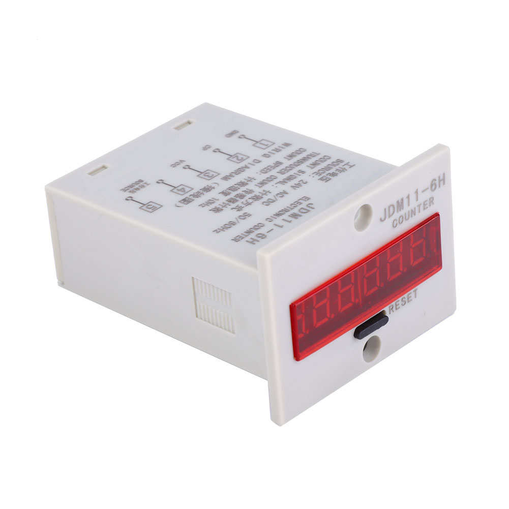 Elektronischer Zähler Jdm11-6h, 6-stellige Led-anzeige, Digitalzähler Mit Relais, Messumformer, 24-v-ac/dc-netzteil
