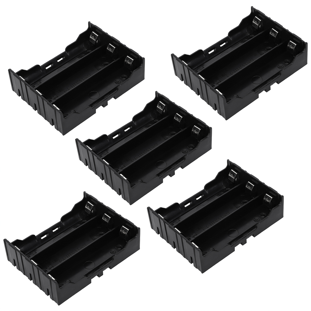 Abs-batterieaufbewahrungsbox Für 3 X 18650-batterien, 5 Stück, Mit Stiften, Multifunktionale Diy-aufbewahrungsbox, Schwarze Schutzhülle