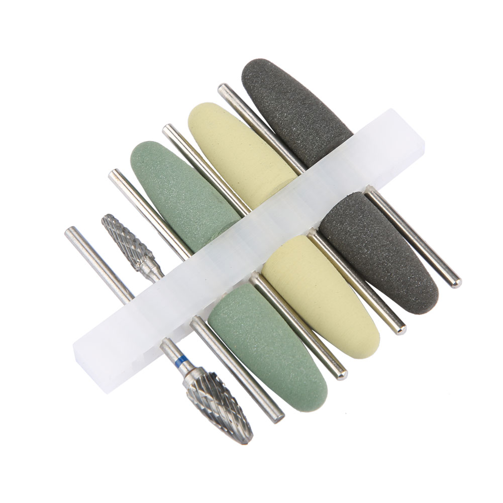 Set Mit 8 Hartmetallbohrern Zum Polieren Von Dentalkunststoff, Hp 2,35 Mm Stahl