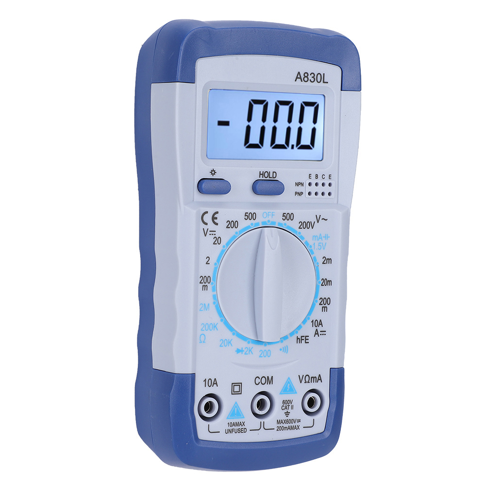 Tragbares Digitalmultimeter Mit Lcd-bildschirm, Ac/dc-spannungs- Und Strommessung, Blau Und Weiß