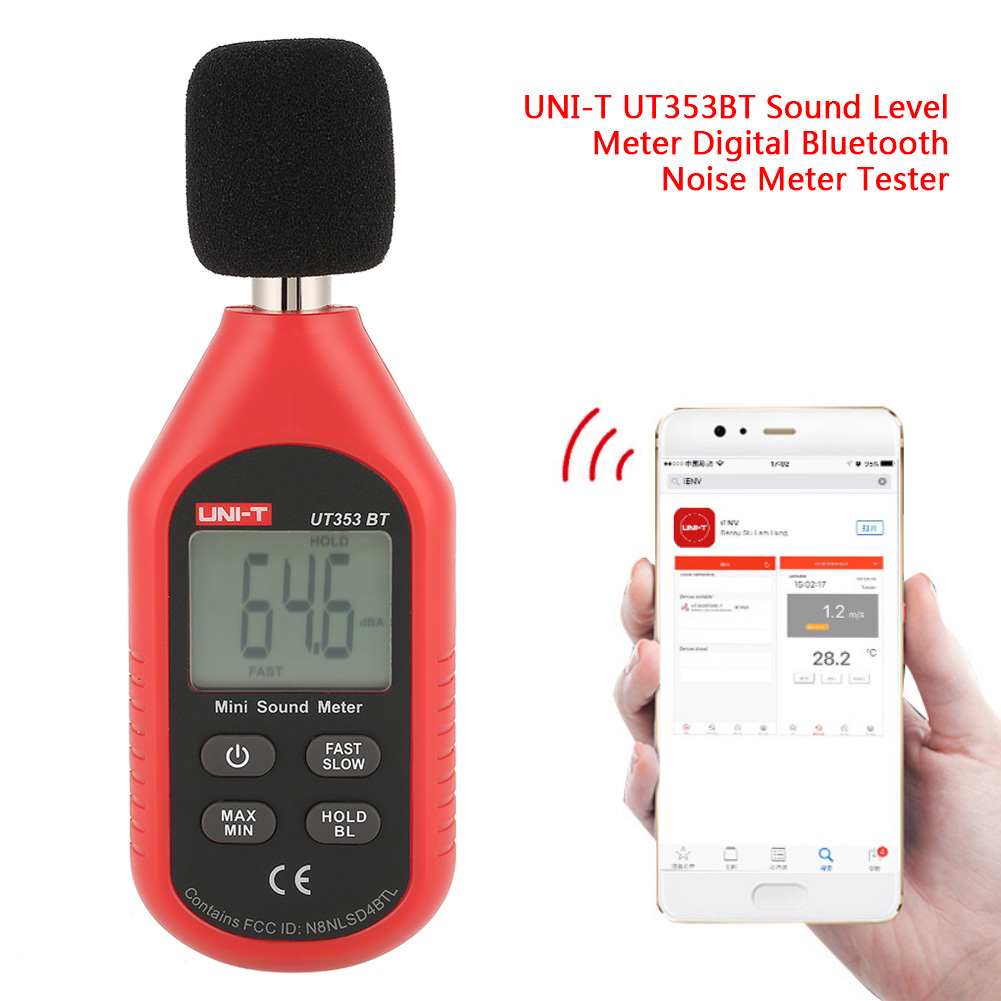 Ut353bt Bluetooth-digital-schallpegelmesser 30-130 Db, Geräuschmessung Mit App, Tragbarer Schallpegelmesser