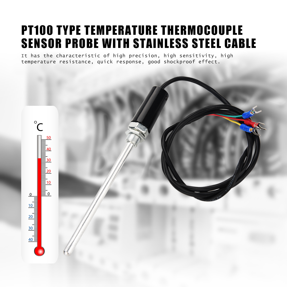 Pt100 Typ K Thermoelementsensor Mit Edelstahlsonde, 150 Mm Kabel