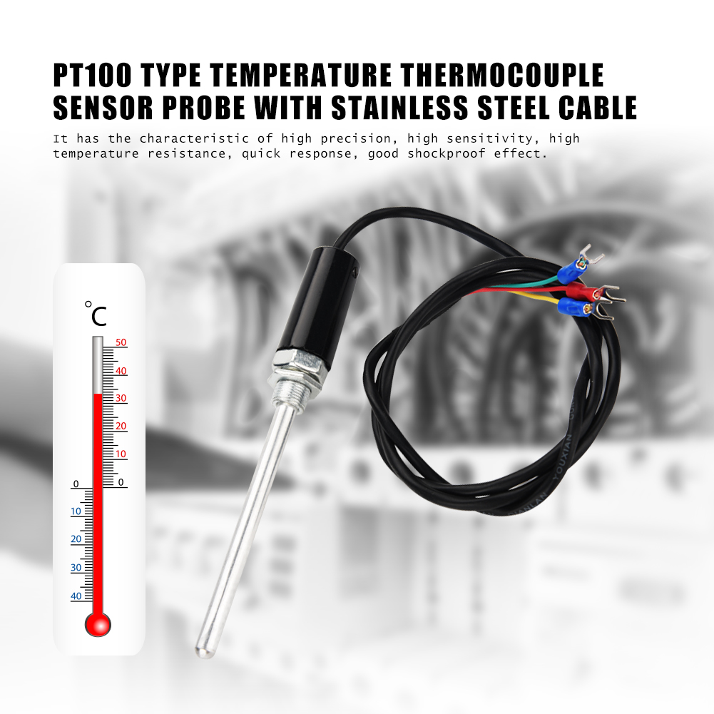 Pt100 Typ K Thermoelementsonde Mit Edelstahlkabel (100 Mm)