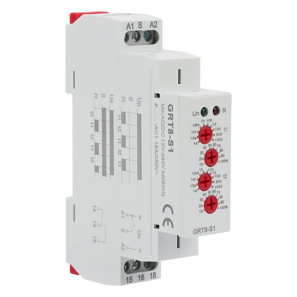 Grt8-s1 Mini-asymmetrisches Zyklus-timer-relais Ein/aus 12-240v Ac/dc