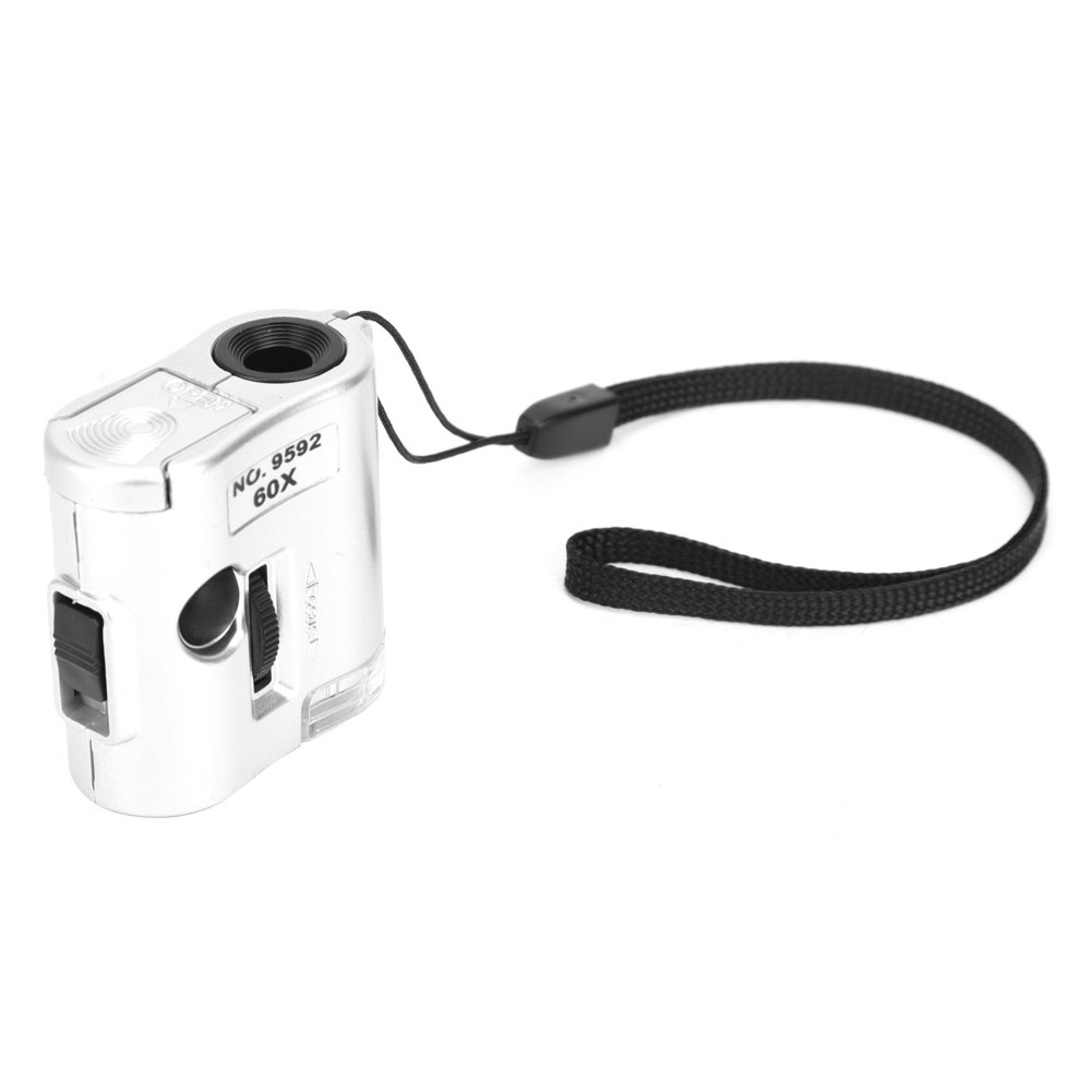 60-fache Taschenlupe, Mini-mikroskop Mit Led, Geldscheinprüfer, Tragbare Leselupe