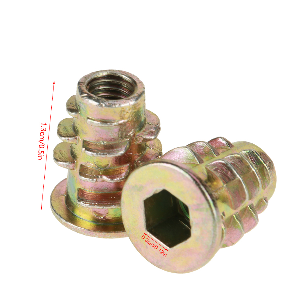 50 Einsätze M5x13mm Aus Zinklegierung, Sechskant-möbelmuttern Zum Einbetten In Holz.