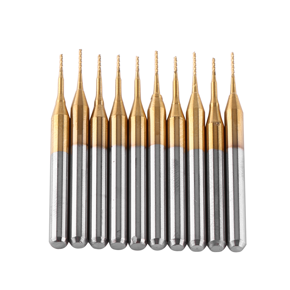 10-teiliges Set Aus Vollhartmetall-titanfräsern, Gravierfräser 3,175 Mm X 0,6 Mm, Zum Schneiden Von Holz Und Metall