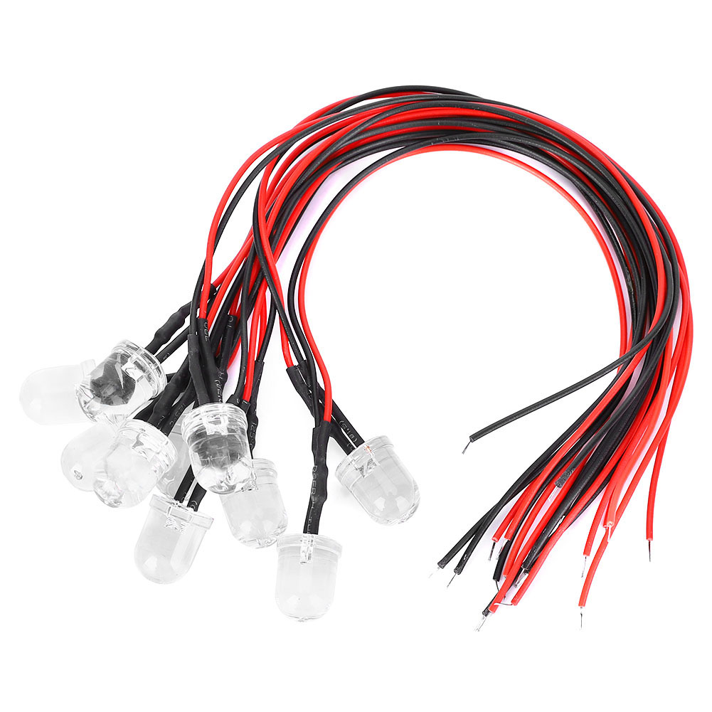 Konvolut Von 50 Vorverdrahteten 12v 10mm Runden Orangefarbenen Leds, Leuchtperlen Für Diy-projekte, Diy-beleuchtung, Ersatzteile