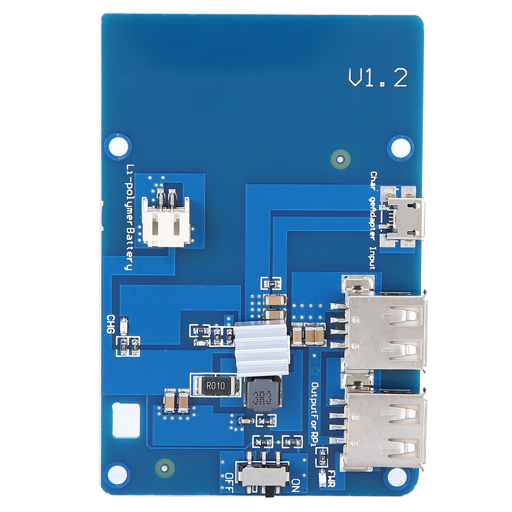 Externes Usv-netzteil Für Raspberry Pi 3, Lipo-akku-erweiterungsplatine Mit Zwei Usb-ausgängen, Unabhängiges Notstromnetzteil, Wiederaufladbarer Akku