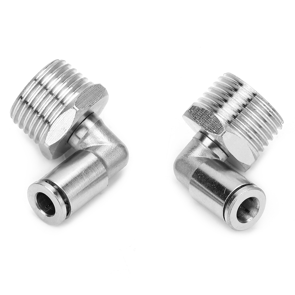 Mm Vernickelte Messing-schnellkupplung Für Pneumatik, 2 Stück + 1/2" Bspp 90°-außengewinde