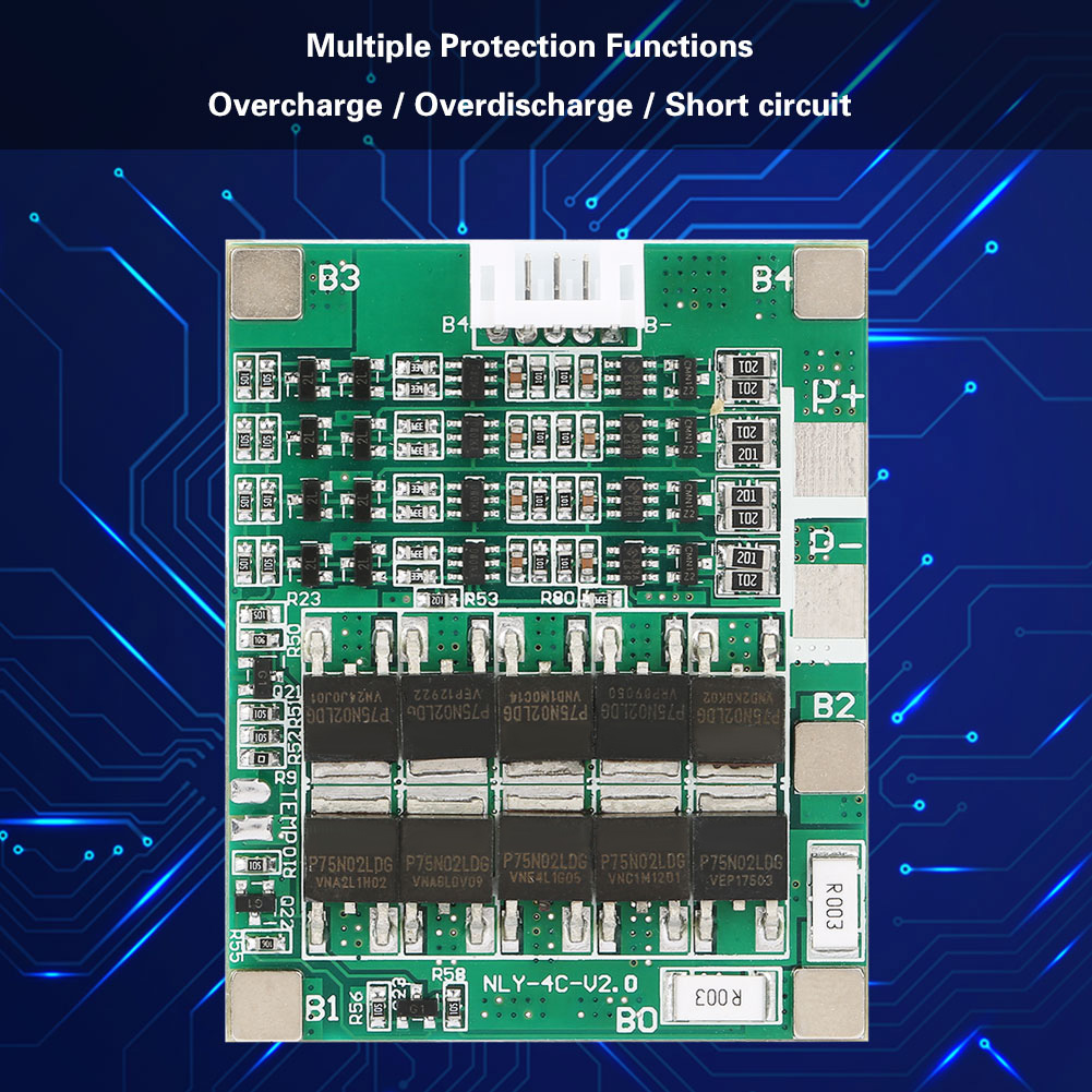 Los 4s 50a Carte Protection Batterie Lithium 3.7v Li-ion Bms Pcb Controller