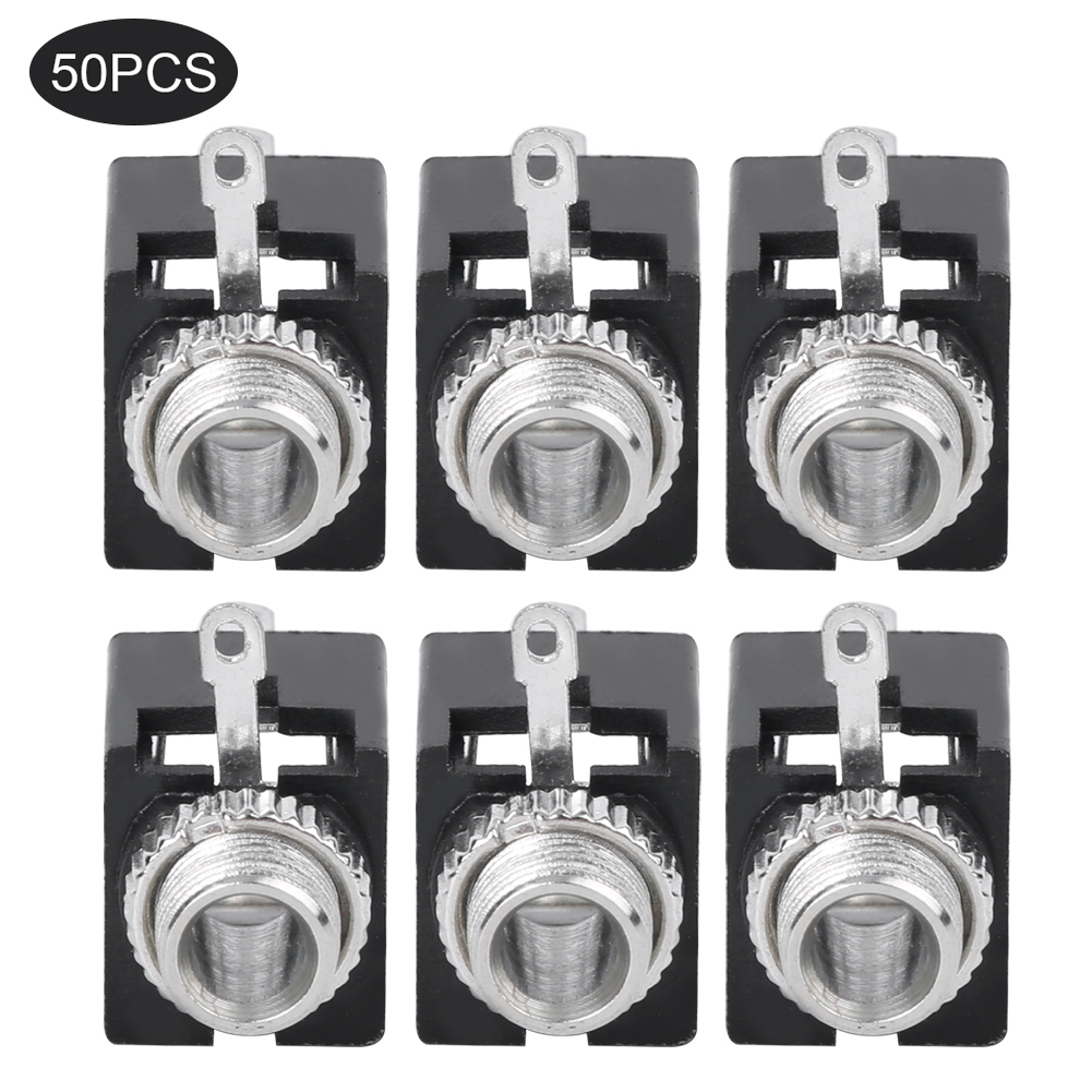 3,5-mm-dip-löt-audiostecker – Packung Mit 50 Buchsen Mit Mutter, Zubehör Für Schalttafeln, Stereo-klinkenadapter, Vergoldete Pins, Leiterplattenmontage.