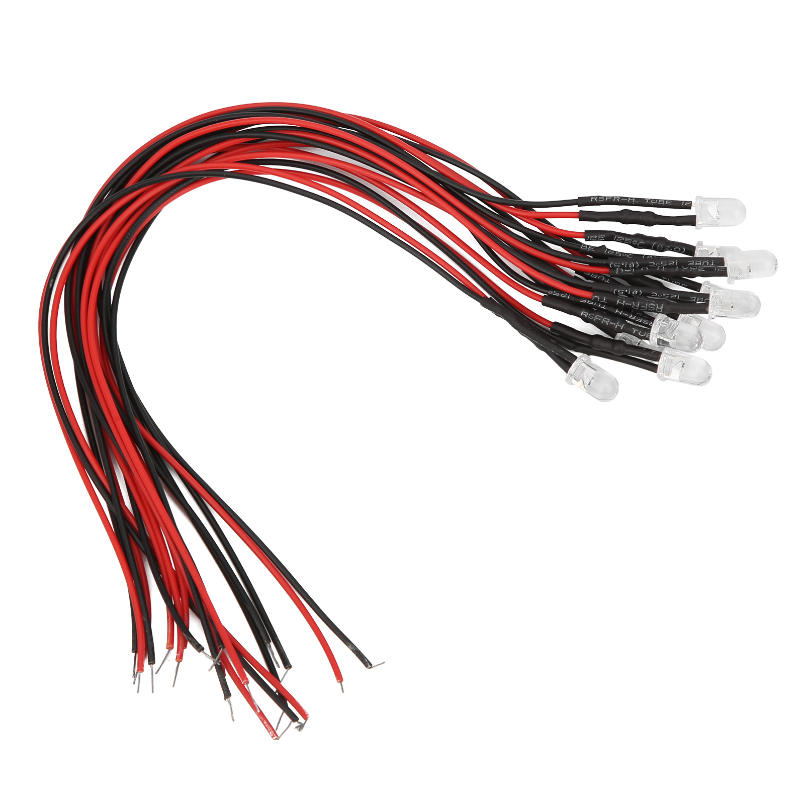 Packung Mit 50 Leds, 5 Mm, 12 V, Weiß-gelbes Licht, Hohe Helligkeit, Runder Kopf, 20 Cm Kabel, Leuchtmittel Für Diy-projekte Und Dekorative Beleuchtung.