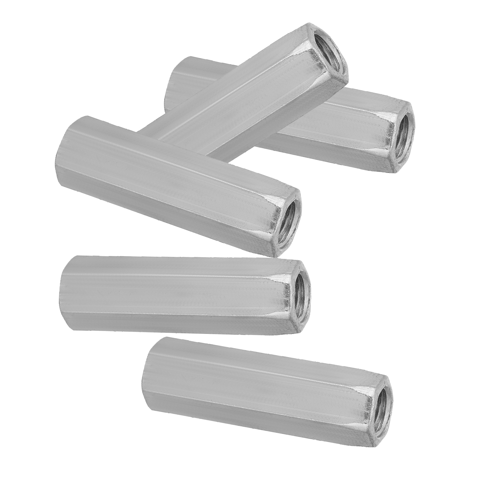 Satz Mit 5 Verzinkten Sechskantmuttern Aus Stahl M10x40/50, Metrisches Gewinde, Robuste Schraubbefestigungen (m10x50)