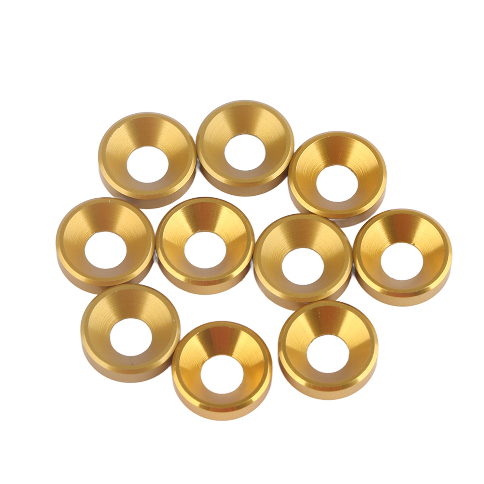 Satz Mit 10 Eloxierten M4-senkscheiben Aus Goldfarbener Aluminiumlegierung, Senkkopfschrauben Und Dichtung
