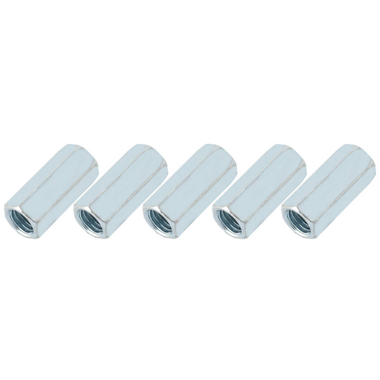 M12x40mm Stangenmuttern, 5 Stück, Langer Sechskant, Gewindeabstandshalter, Schnellverschluss (15mm)