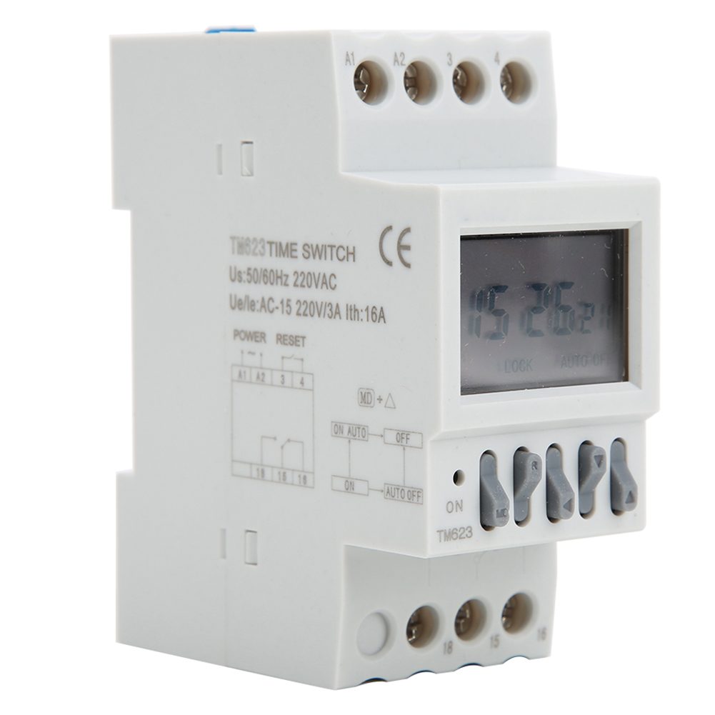 Tm623 Zeitschaltuhr, Automatischer Timer, Intelligente Breitengradeinstellung, 8 Ein-/8 Aus-positionen, Ac220v