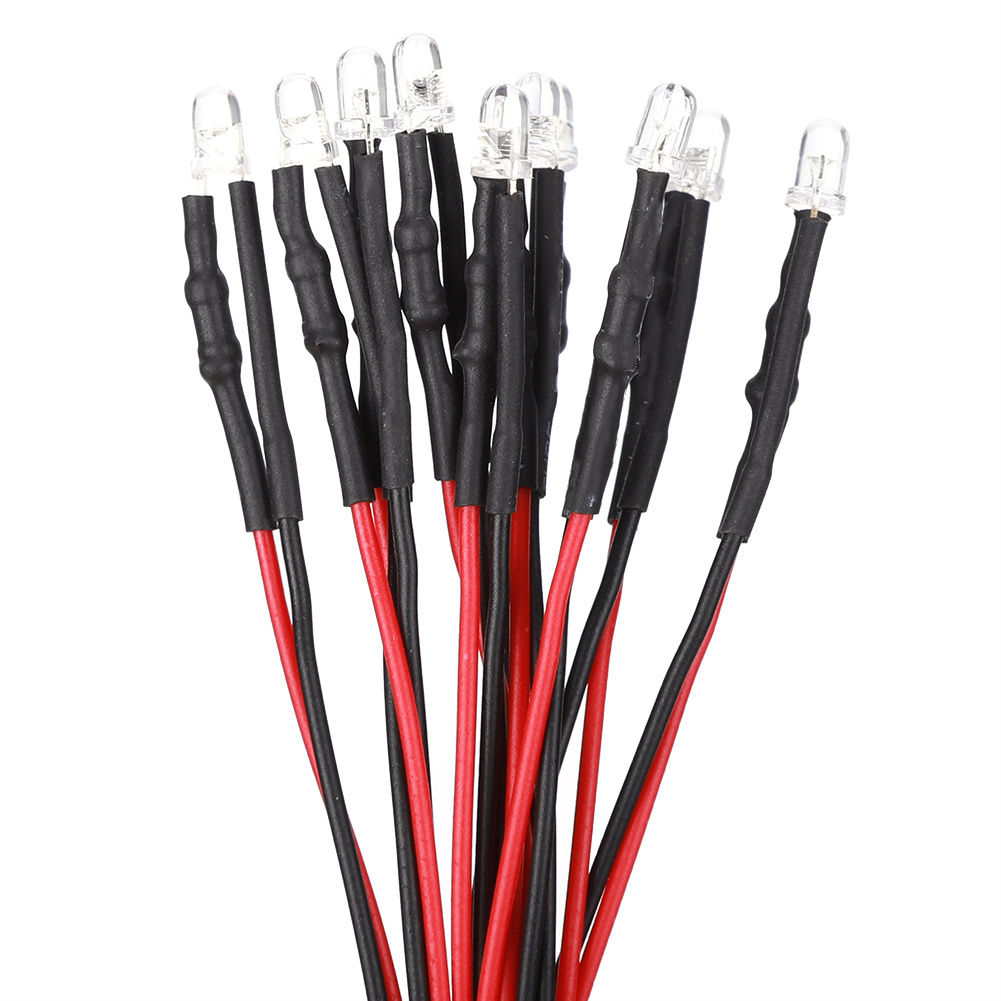 Packung Mit 20 Violetten 12v 3mm Rundkopf-leds, Inklusive Kabel, Helle Glühbirnen Für Diy-projekte, Dekorative Beleuchtung, Hochleistungs-leds