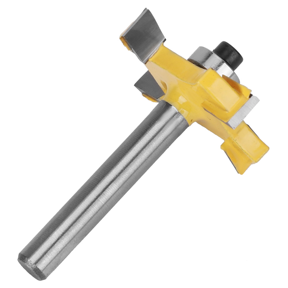 4-zahn-vollhartmetall-schaftfräser, 6x1/4 T-schnitt, Holzfräswerkzeug, Holzbearbeitungszubehör, Professioneller Holzfräser.