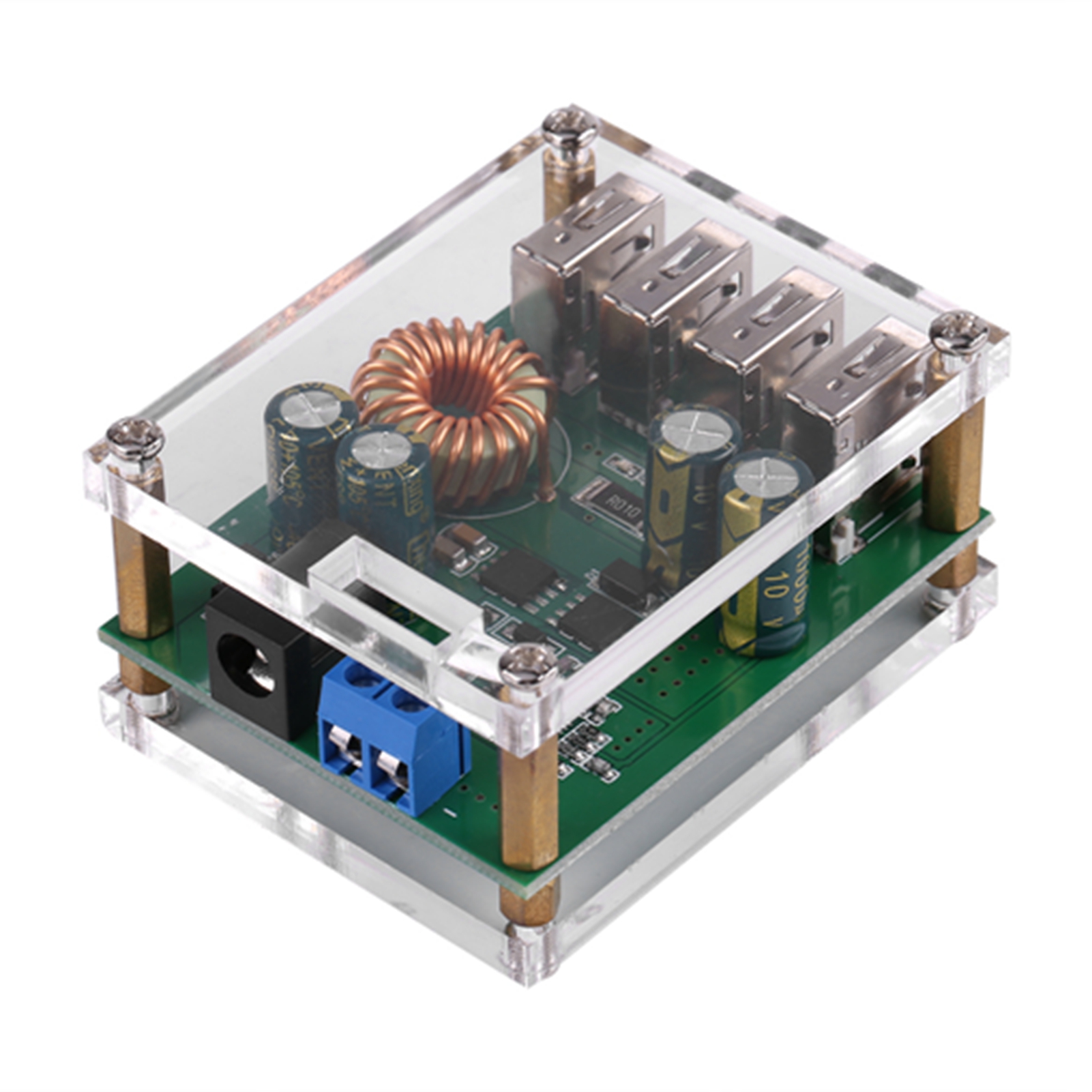 Dc-dc-wandler 7–60 V Auf 5 V 5 A Mit 4 Usb-anschlüssen, Abwärtsspannungsregler Und Wasserdichtem Gehäuse