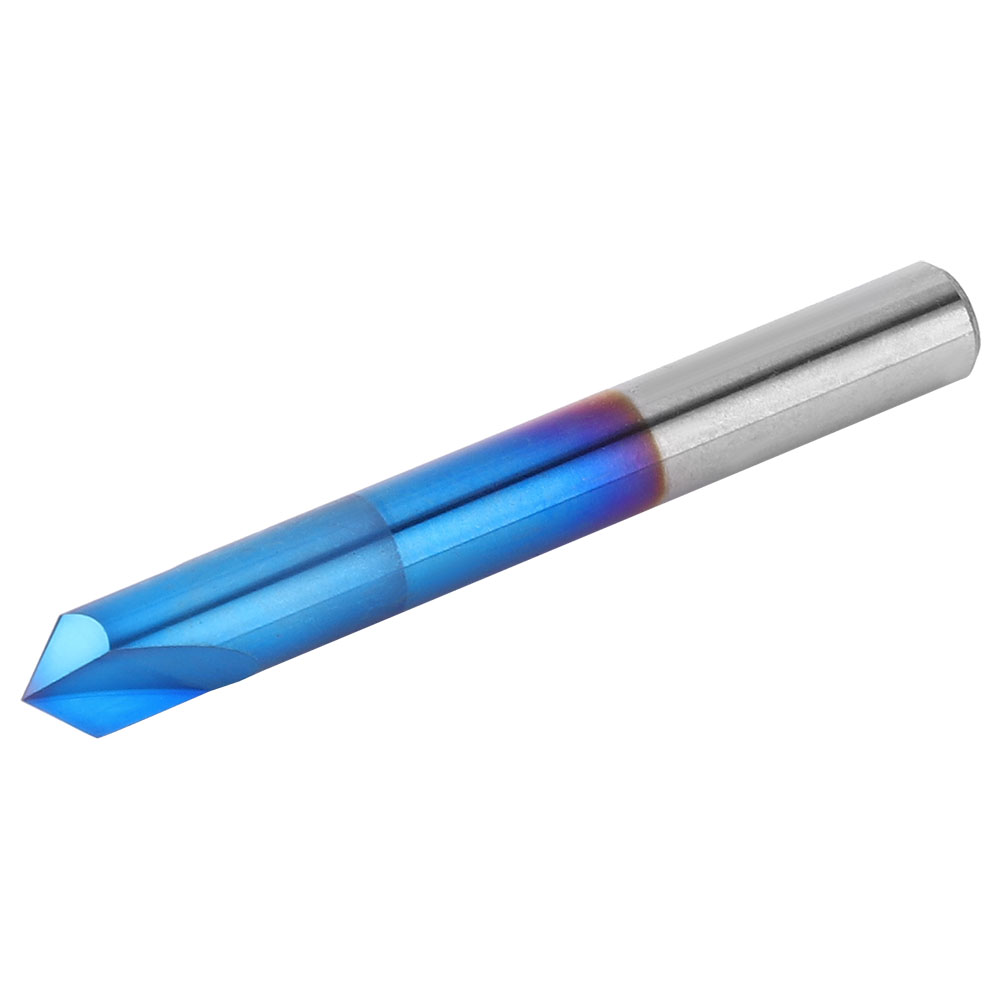 3-mm-90°-fasenfräser, 2 Schneiden, Vollhartmetall, Blaue Beschichtung, Handwerkzeug, 6 X 50 Mm