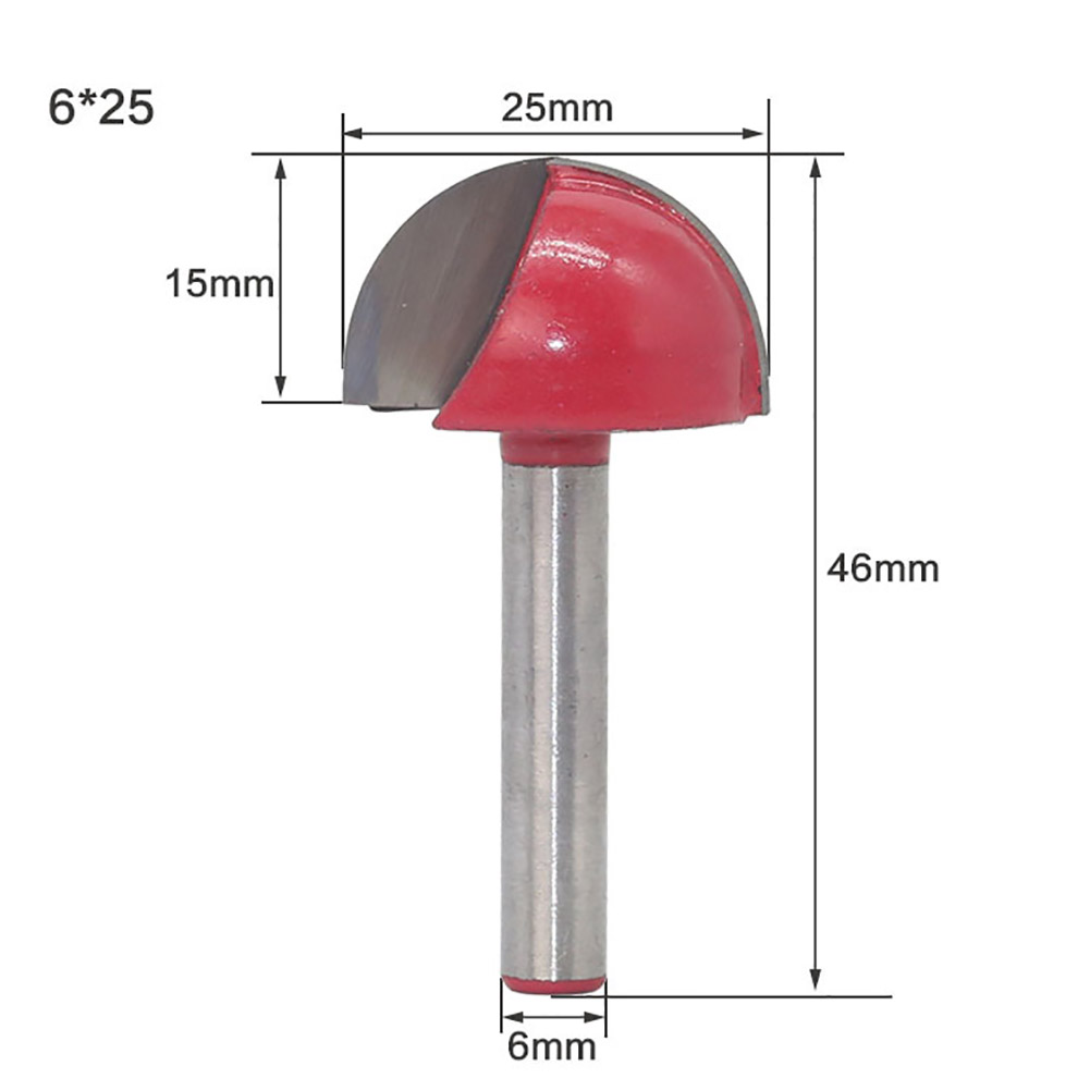 6-mm-schaft-holzfräser, Nutfräser, Runder Holzbearbeitungsfräser (6 X 25 Mm)