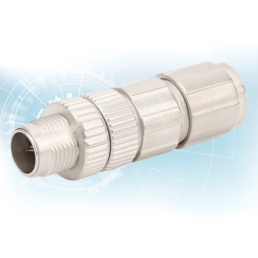 Industrieller M12 X-codierter 8-poliger Metallstecker, Ganzmetall-ethernet-buchse Für Netzwerkkabel.