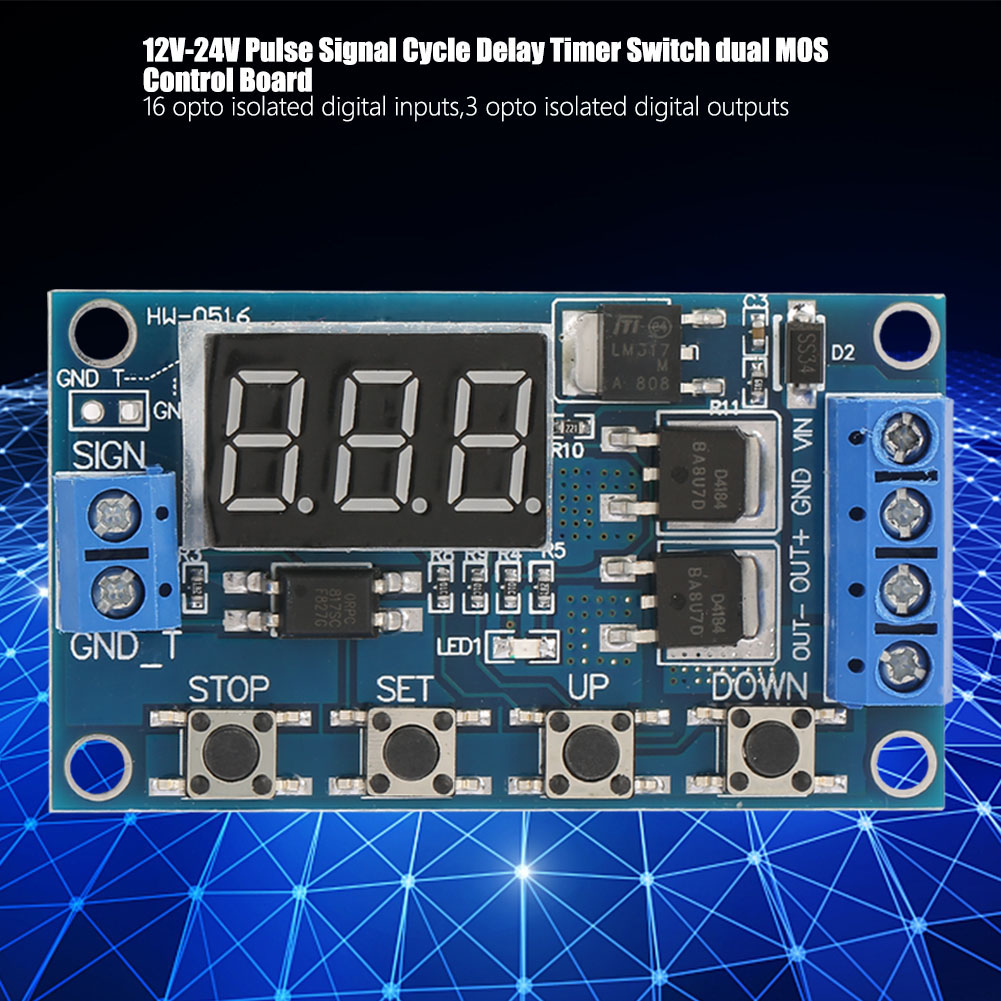 12v-24v Zyklisches Zeitmodul Mit Impulssignal, Dual-mos-steuerplatine
