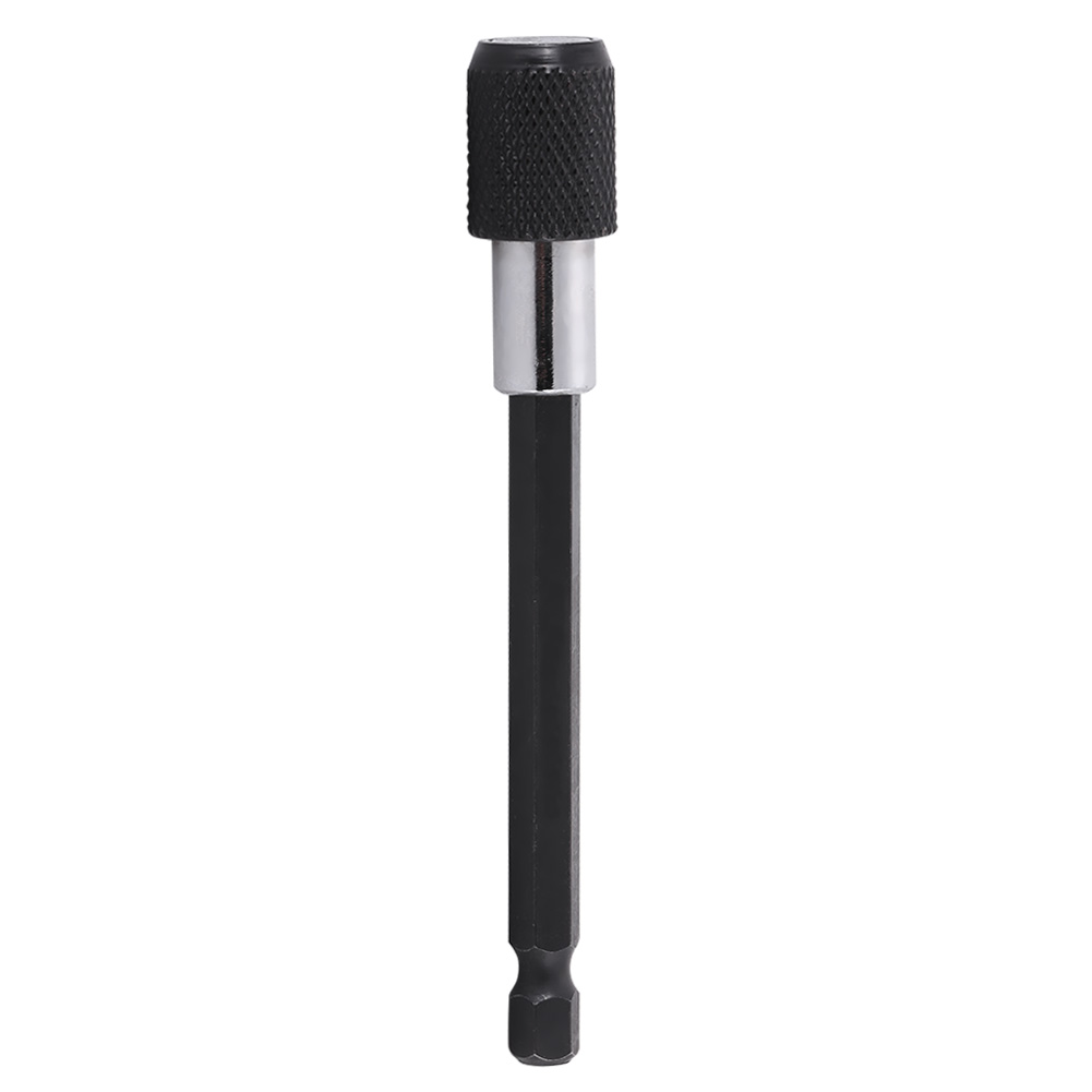 100-mm-schraubendreherbithalter Mit Schnellspannfutter, 1/4-zoll-sechskantschaft, Schwarze Rändelung
