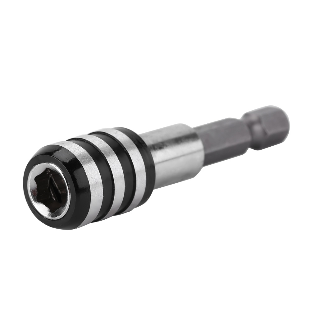 1/4-zoll-innensechskant-schraubendreher-bithalter, Schnellverschluss, Drei Rillen, Schwarz-weiß, 60 Mm