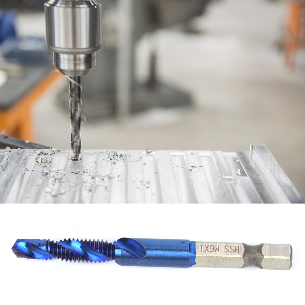 6,35 Mm H6 Sechskantschaft-bohrer/gewindebohrer Aus Blauem Hss Für Verbundmetalle