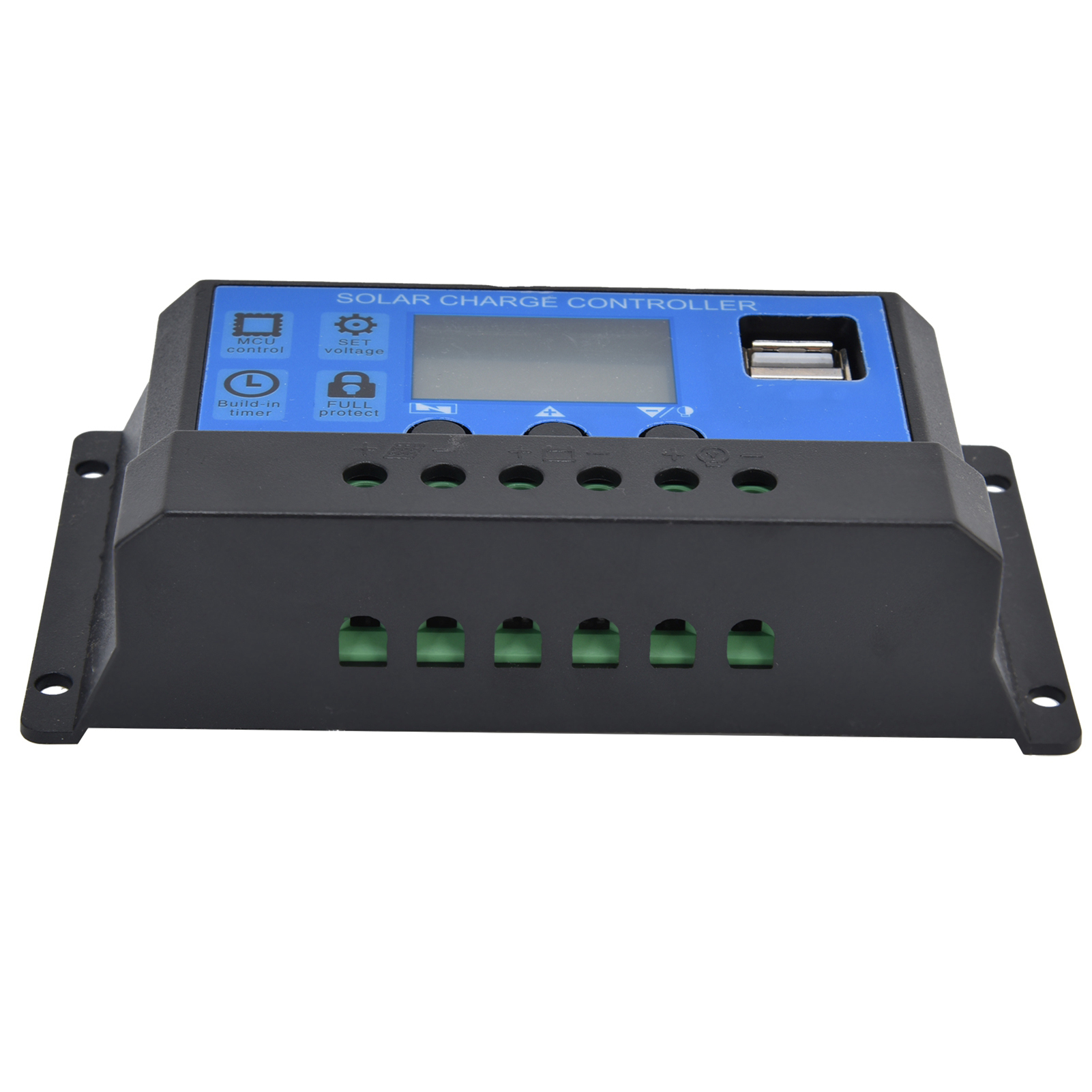 10a 12v/24v Solarladeregler Mit Lcd-bildschirm, Zwei Usb-anschlüssen Und Intelligentem Digitaldisplay Für Photovoltaikanlagen