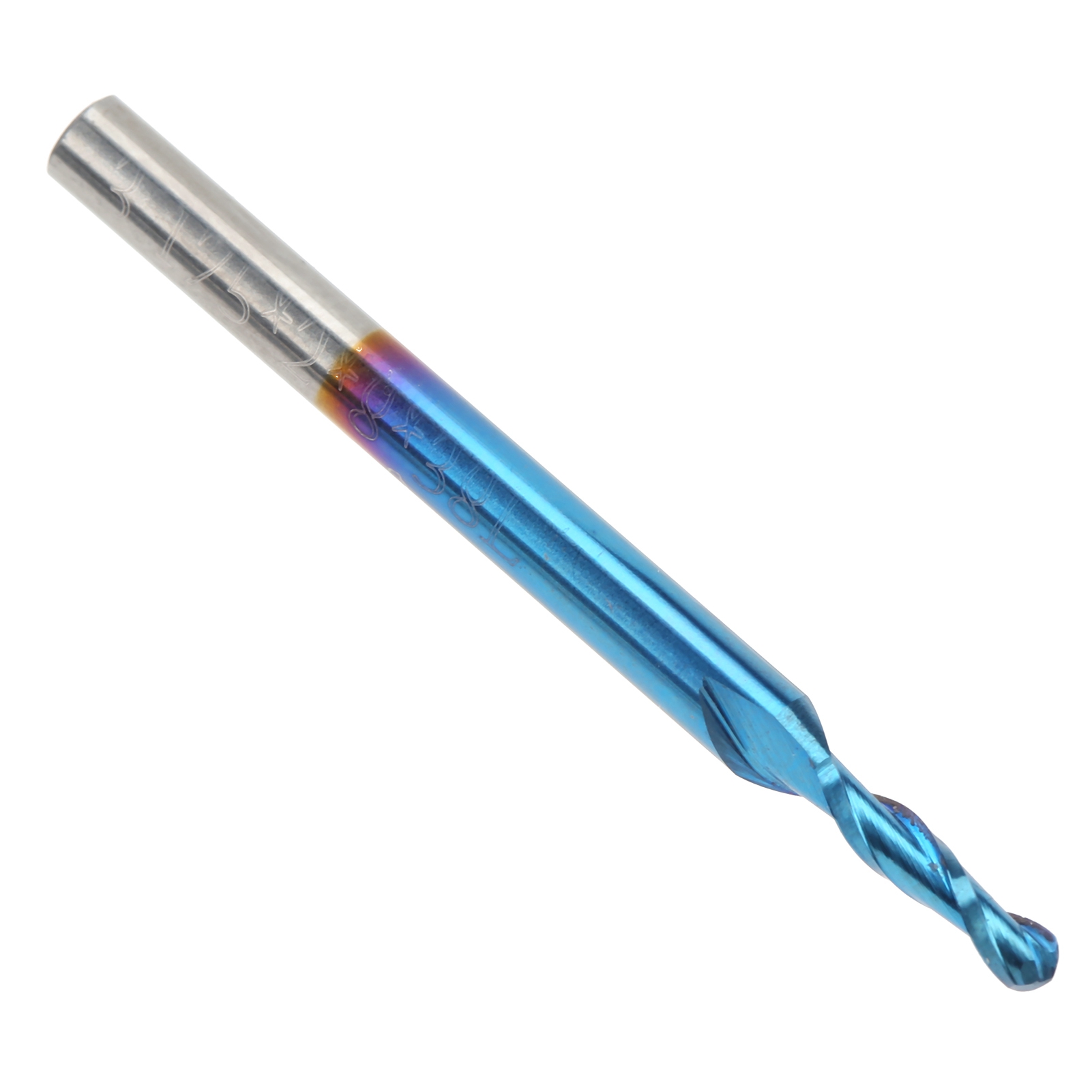 Halbkugelfräser Mit 2 Blauen Hartmetallschneiden, Bohrwerkzeug 3,175 X 1,5 X 12 Mm, Kugelschaftfräser Für Präzise Gravuren.
