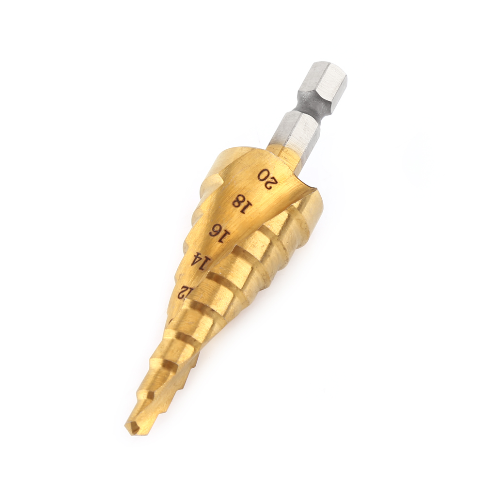 4–20 Mm Hss-stufenbohrer Mit Titanbeschichtung, Sechskantschaft, Spiralnut, Elektrowerkzeug, 1 Stück