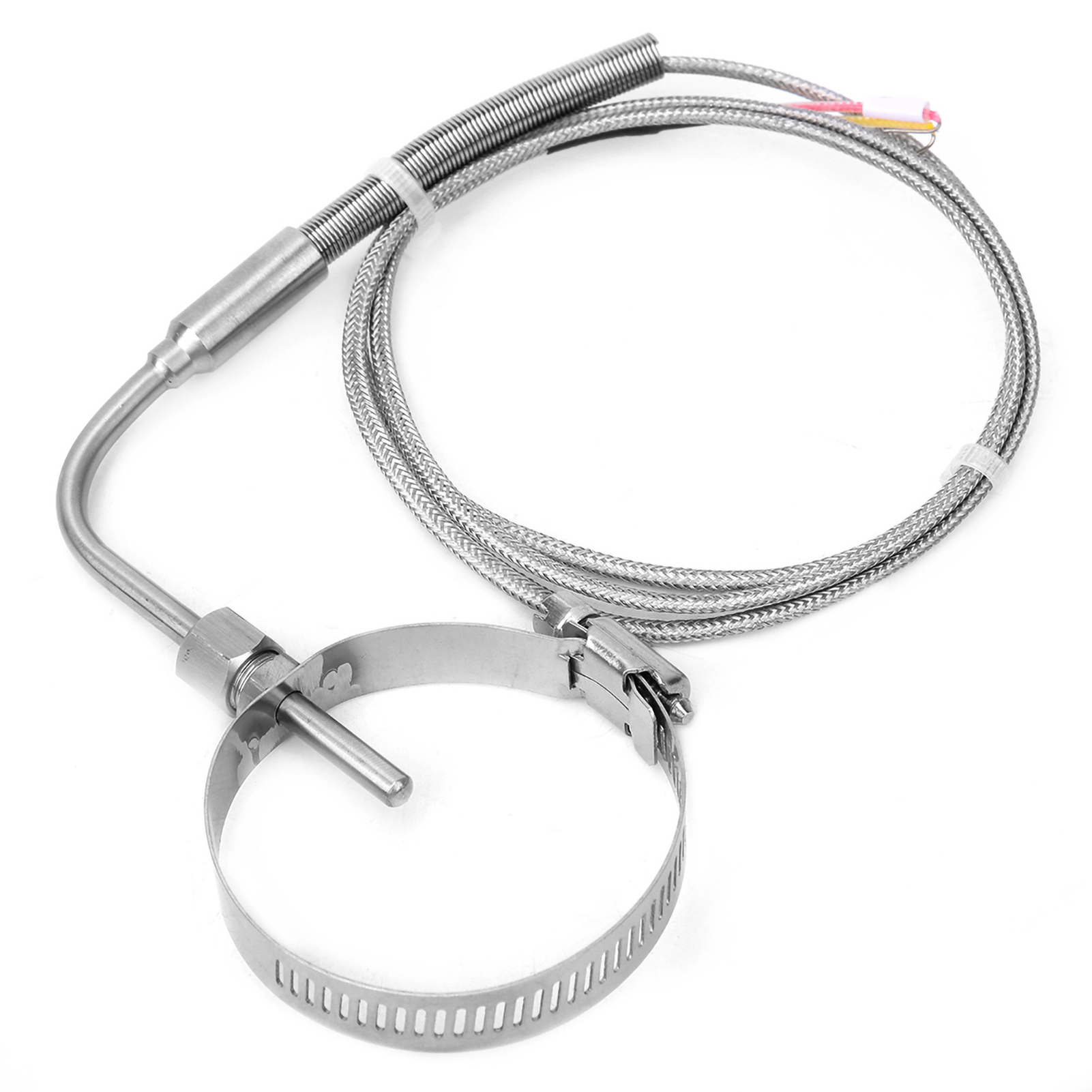 Temperatursensor Typ K, Abgewinkelte Sonde Mit Freiliegender Edelstahlspitze, Mit Einziehbarer Feder Und 1 M (3,3 Ft) Kabel
