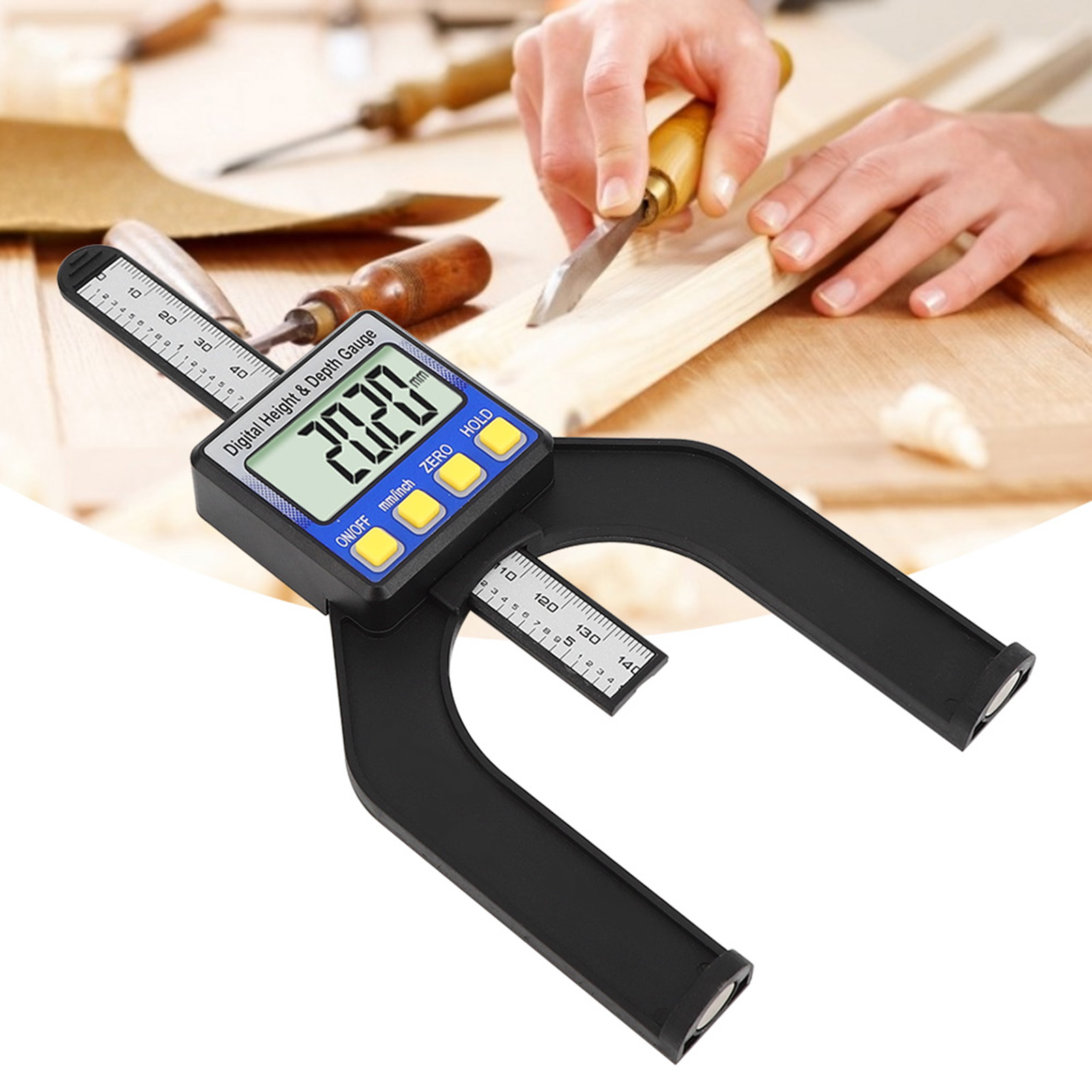 Tiefenanschlag Für Tischkreissägen, Digitaler Lcd-höhenanschlag Mit Endanschlag, Holzbearbeitungswerkzeug 0-80 Mm / 0-31/8 Zoll