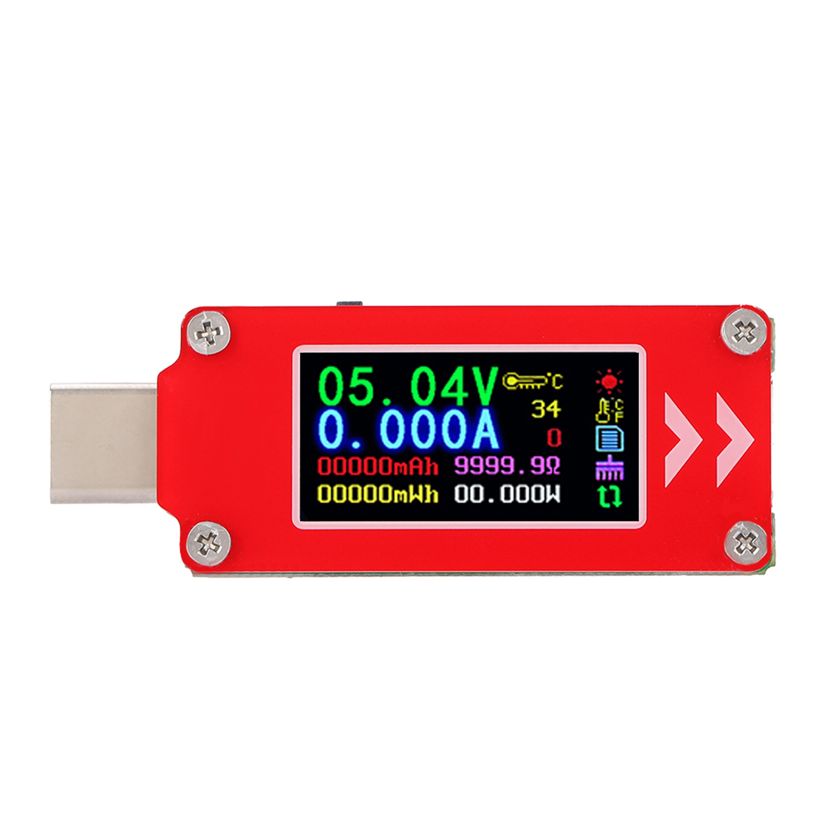 Tc64 Usb-c-tester Mit Farbbildschirm, Pd-ladegerät, Spannungs-, Strom- Und Kapazitätsdetektor Sowie Voltmeter