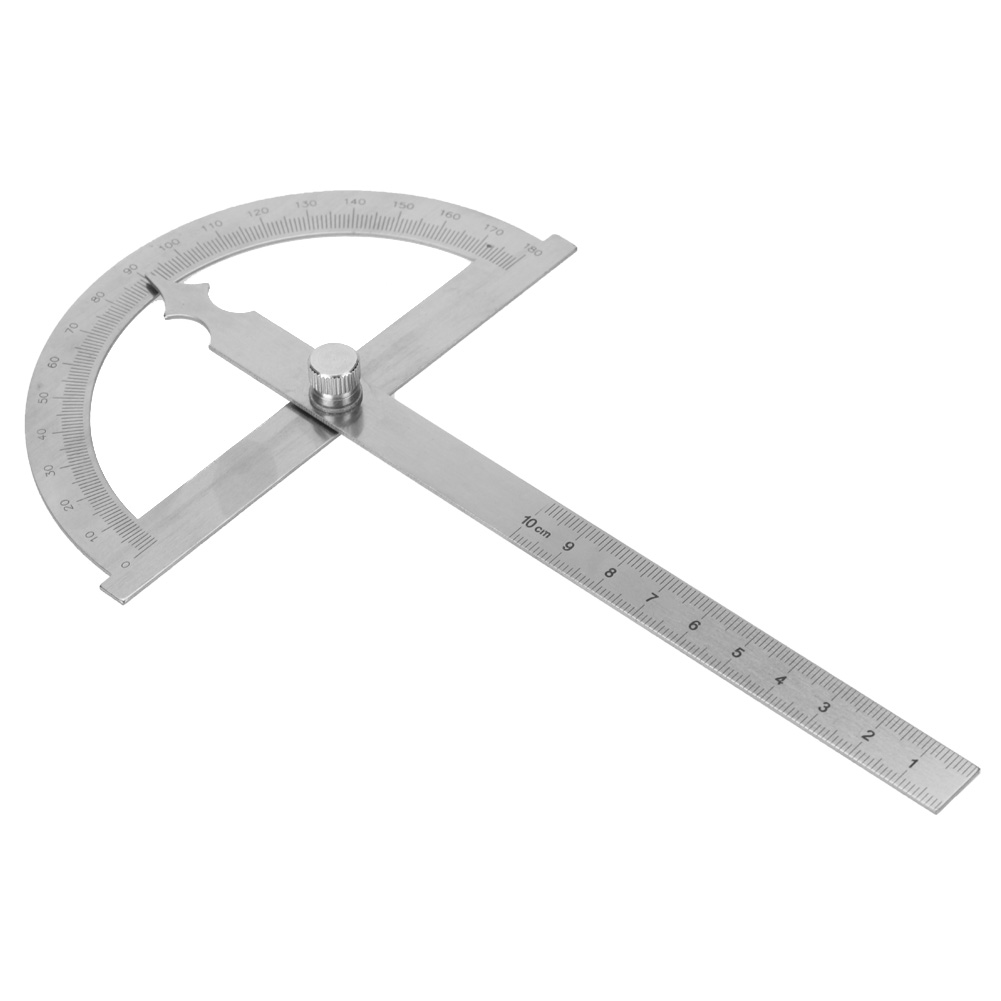 Winkelmesser Aus Edelstahl, 0-180°, Mit 15 Cm Lineal, 120 X 150 Mm